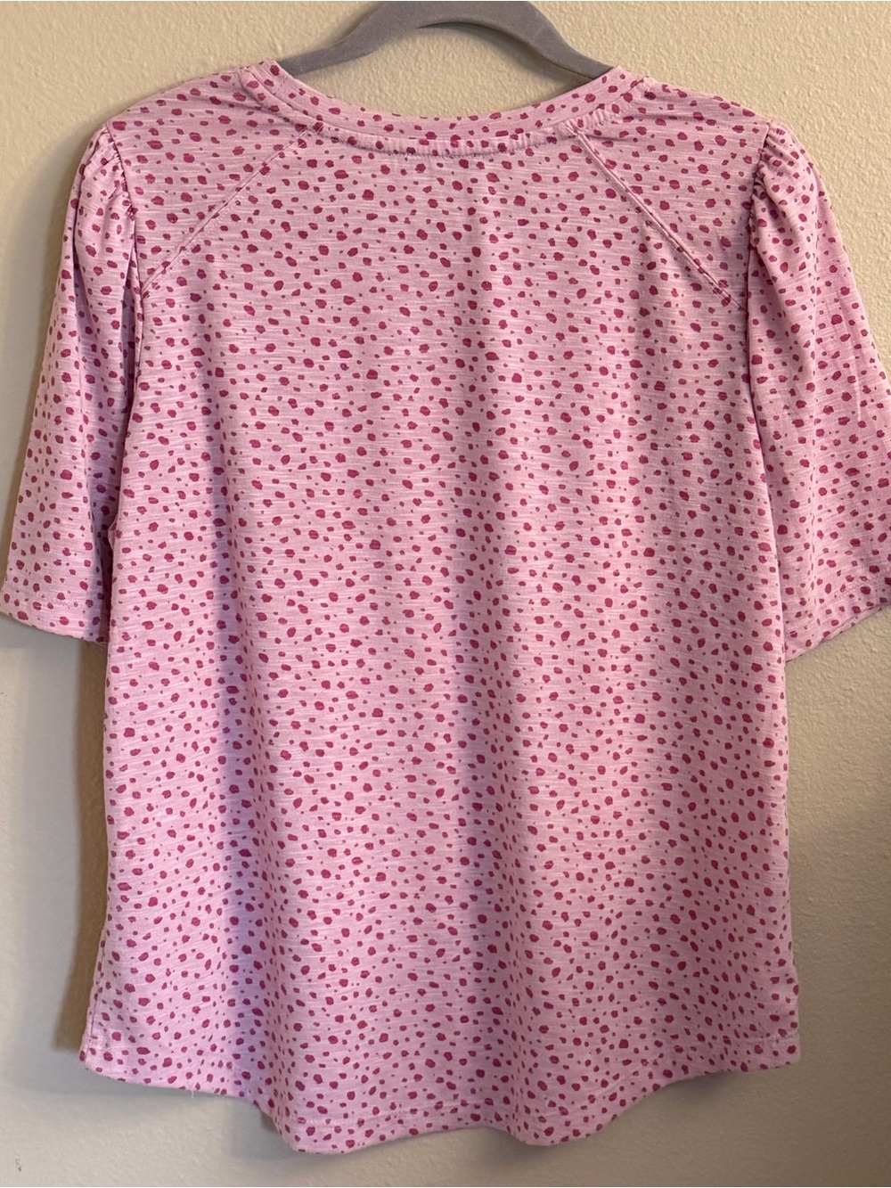 Democracy Pink Short Sleeve Crewneck Tee with Dot Print - Picture 4 of 8